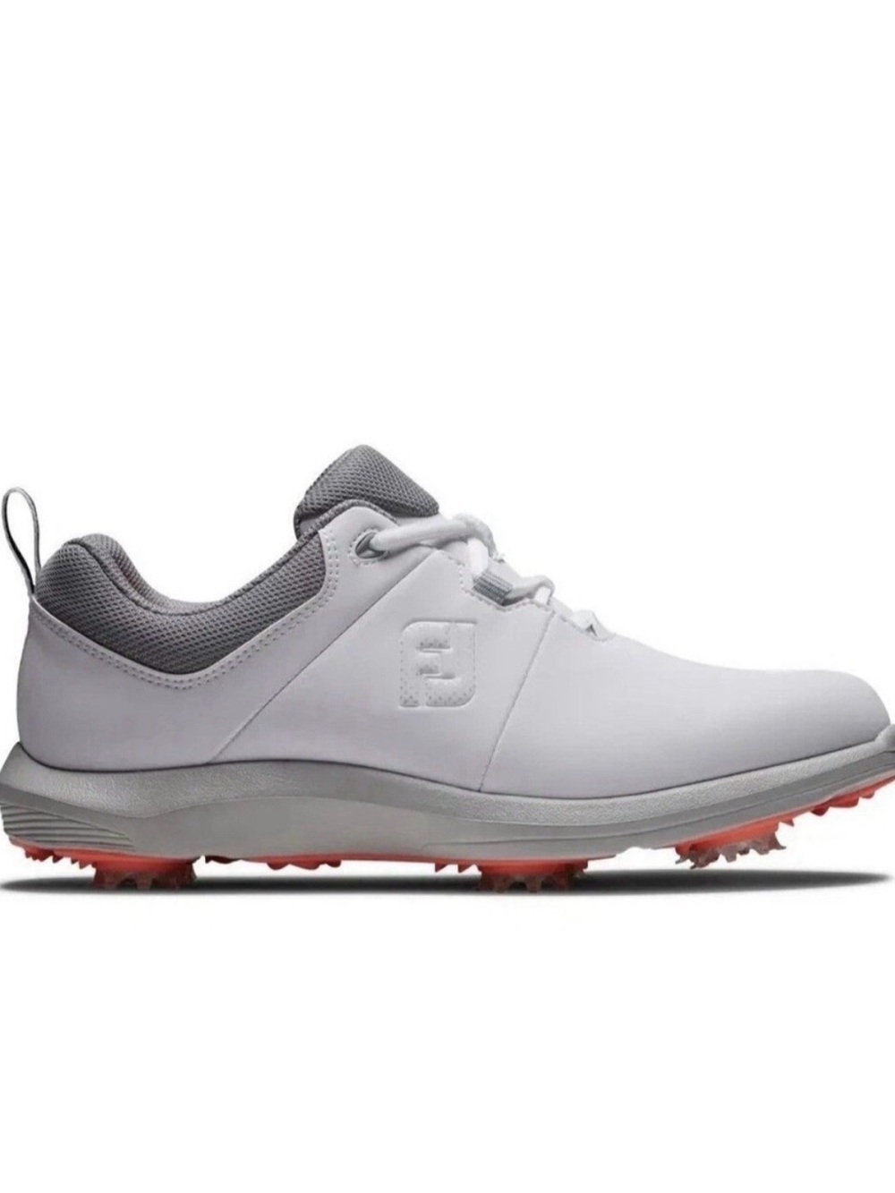 FootJoy Women's Ecomfort White & Gray Golf Shoe with Pink Accents